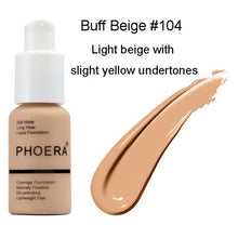 Load image into Gallery viewer, PHOERA Face Foundation Cream Concealer Brighten Waterproof Full Coverage Professional Makeup Facial Matte Base Make Up Dropship