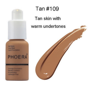 PHOERA Face Foundation Cream Concealer Brighten Waterproof Full Coverage Professional Makeup Facial Matte Base Make Up Dropship