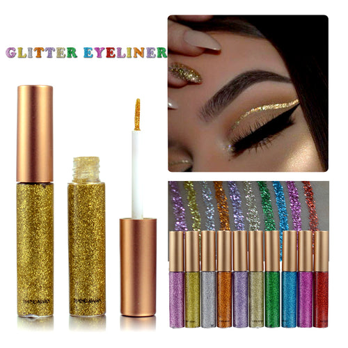 Glitter Liquid Eyeliner Pen Diamond Metallic Shine Eye Shadow & Liner Combination Pencil Eyes Makeup Glow Eyeshadow Cream Stick