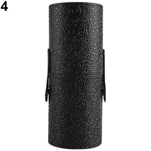 Travel Makeup Brush Pen Storage Holder Cosmetic Faux Leather Case Box Container
