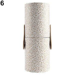 Travel Makeup Brush Pen Storage Holder Cosmetic Faux Leather Case Box Container