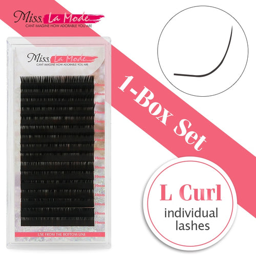 Miss Lamode  L Curl 0.10mm/0.07mm 1pc/lot Mink False eyelash extensions individual hankdmade eye lashes