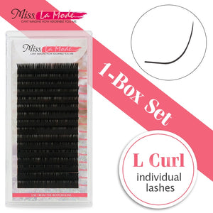 Miss Lamode  L Curl 0.10mm/0.07mm 1pc/lot Mink False eyelash extensions individual hankdmade eye lashes